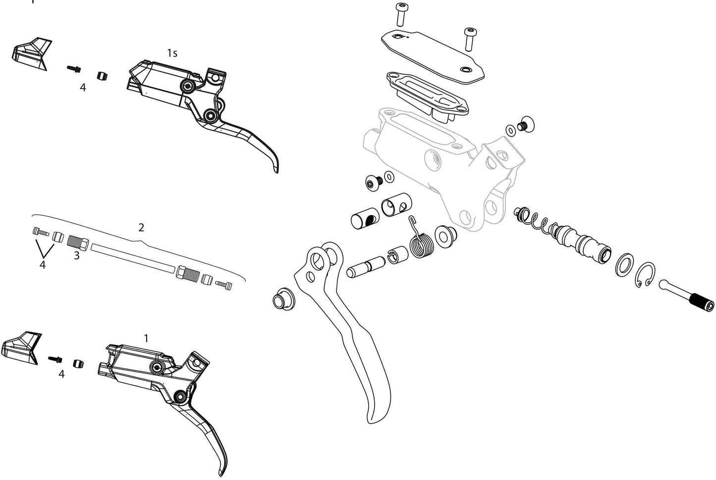 Sram bremshebel br.caliper matt black