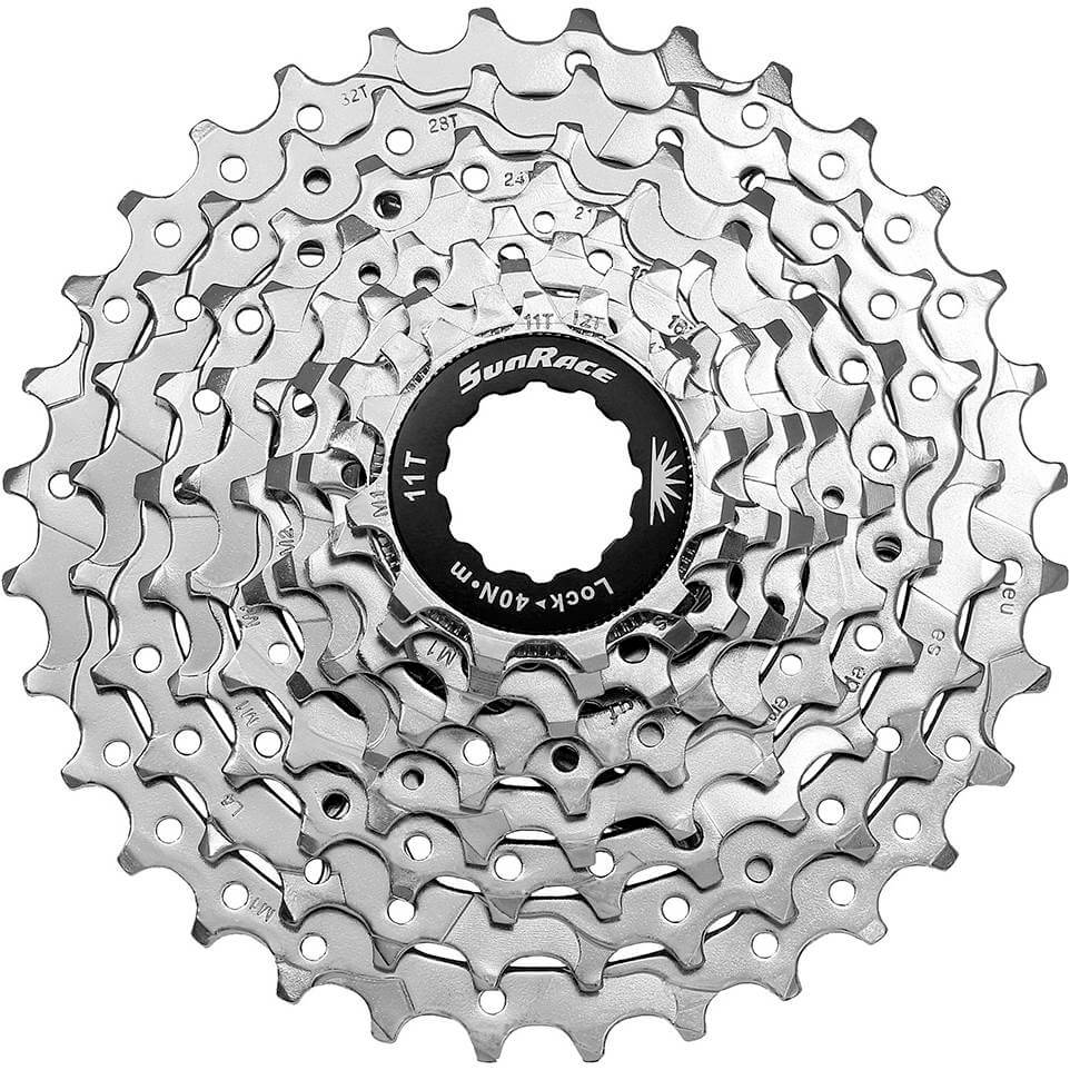 Spanninga sunrace cassette csm96 9v 11-32t nikkel zilver (10st)