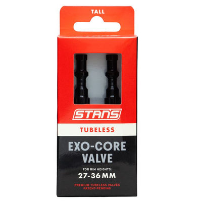 Stan's tubeless exo-core valves - tall - black