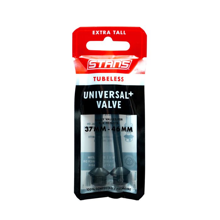 Stans stan's tubeless universal+ valves - extra tall - black