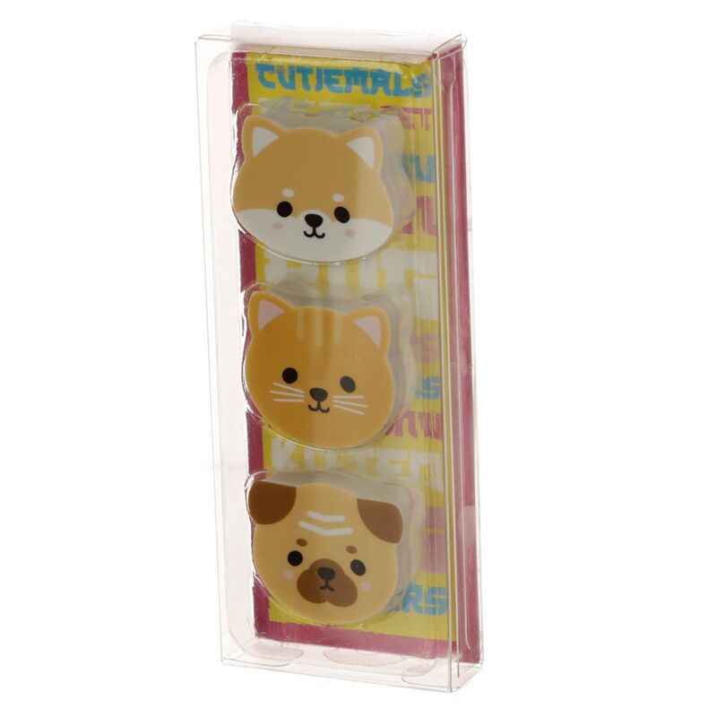 Set van 3 adoramals mopshond kat shiba inu gummen