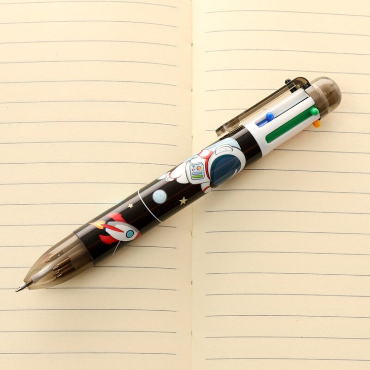 Hello space meerkleurige pen (6 kleuren)