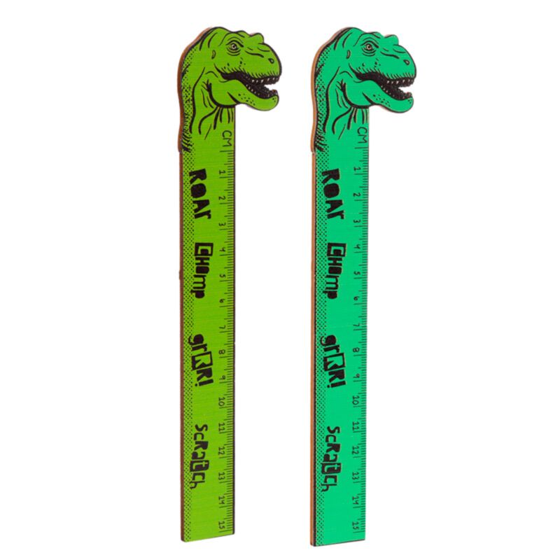Dinosauria shaped top wooden ruler (15cm)