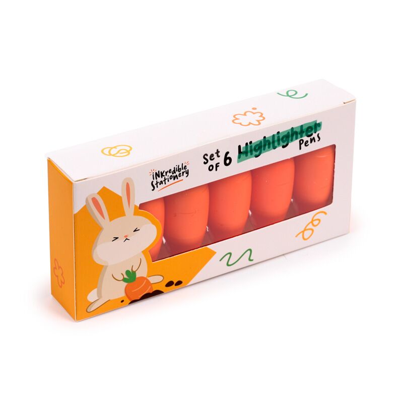 Inkredible wortel highlighter pen set van 6
