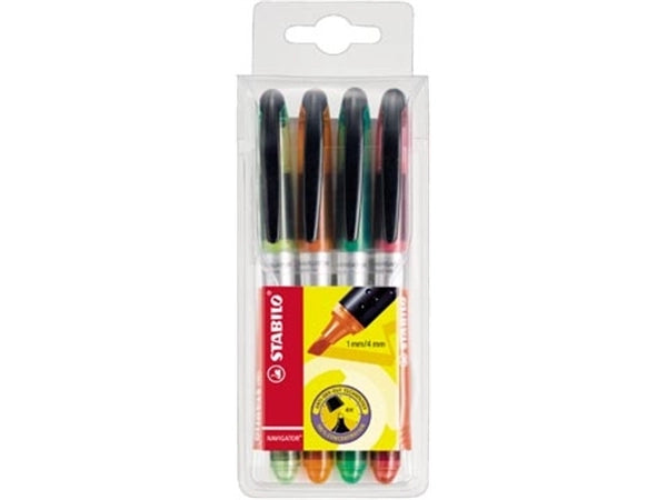 Stabilo navigator markeerstift, etui (4 stuks)