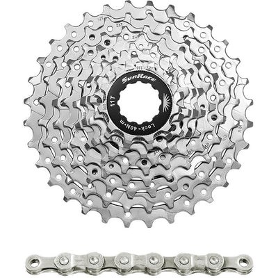 Spanninga sunrace combipack csm96 9v 11-32t met ketting cnm94