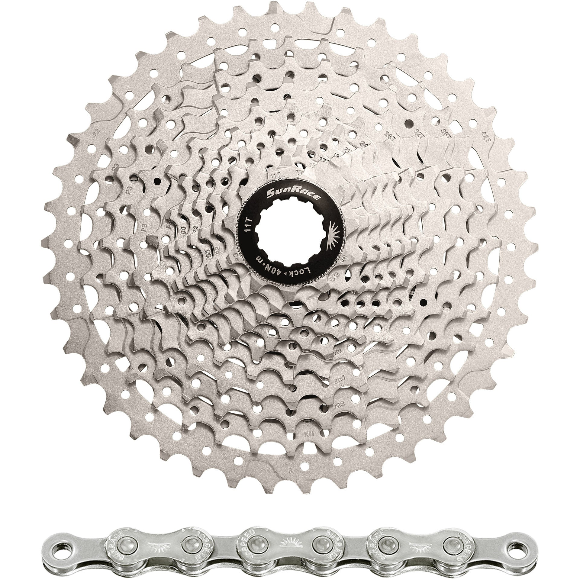 Spanninga sunrace combipack csms3 10v 11-40t met ketting cn10a