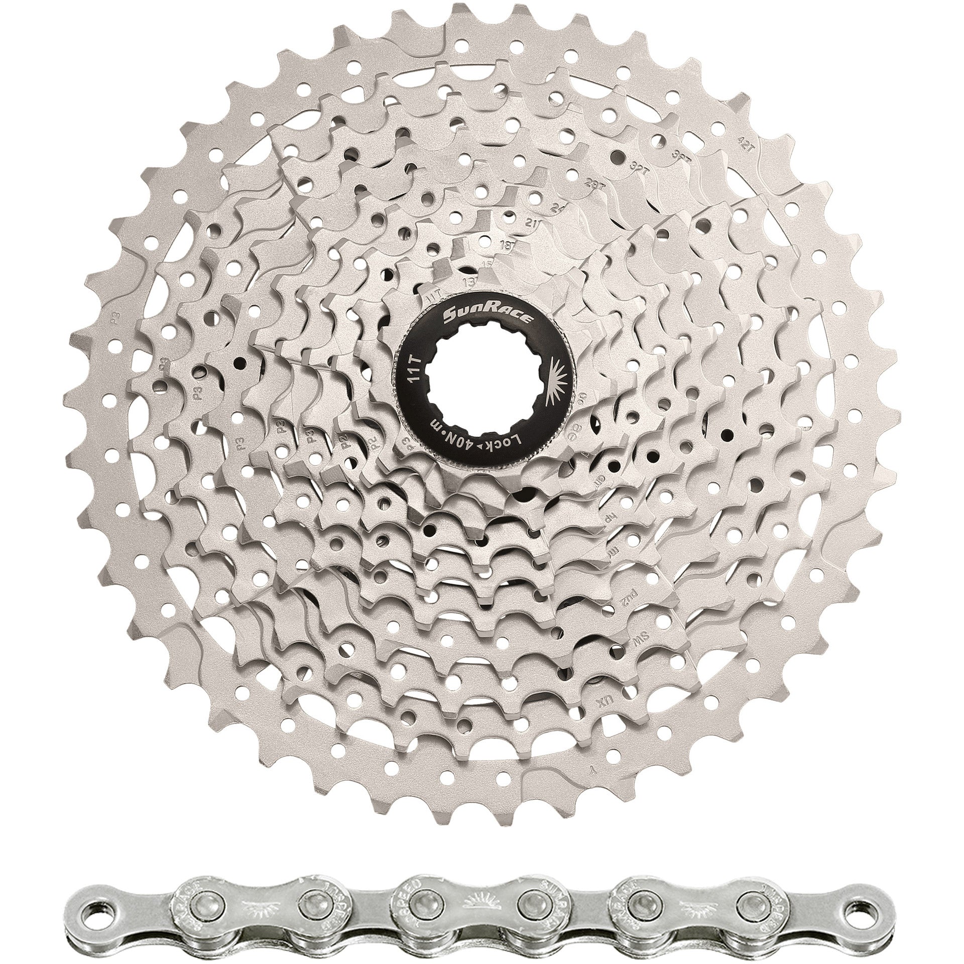 Spanninga sunrace combipack csms3 10v 11-42t met ketting cn10a