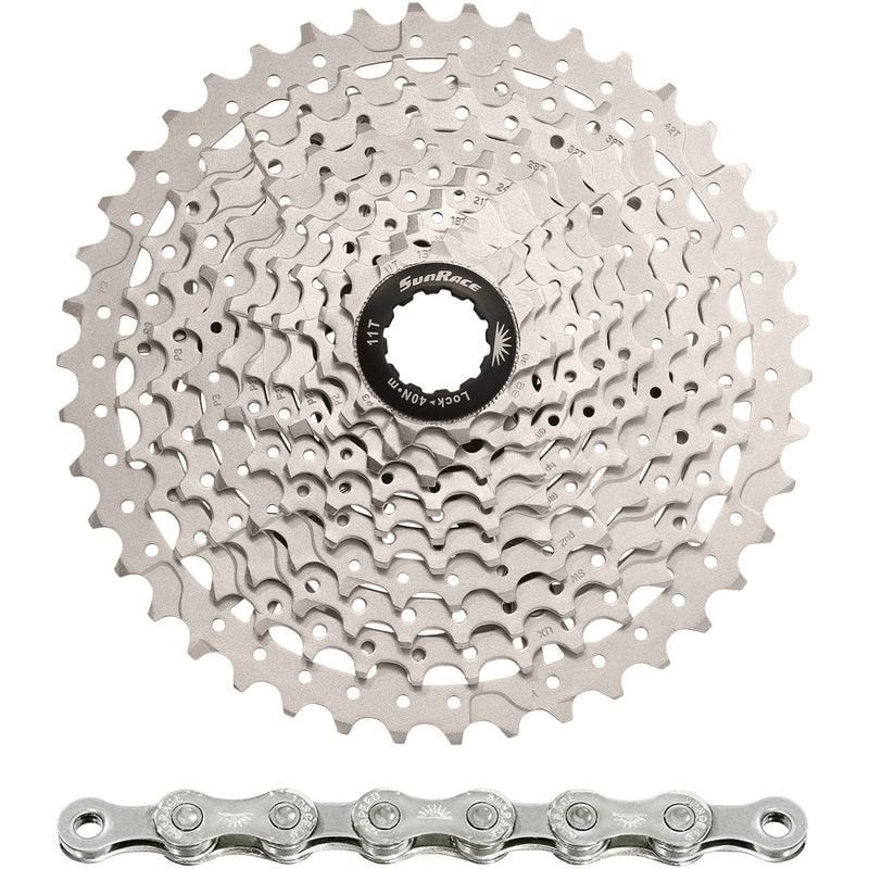 Spanninga sunrace combipack csms3 10v 11-42t met ketting cn10a