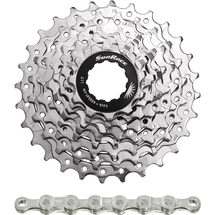 Spanninga sunrace combipack csr86 8v 11-28t met ketting cnm84