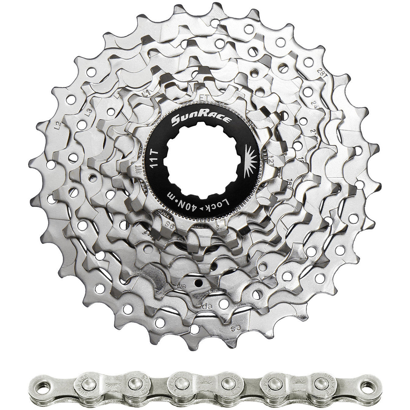 Spanninga sunrace combipack csr91 9v 11-25t met ketting cnm94