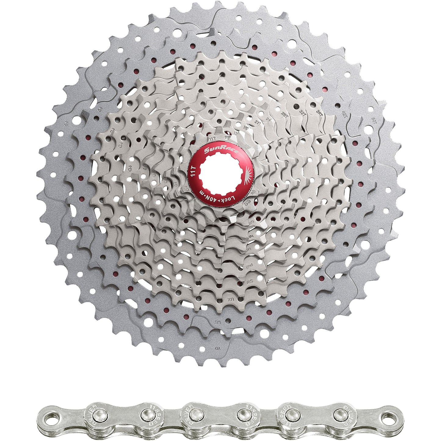 Spanninga sunrace combipack mx8 11v 11-46t met ketting cn11a
