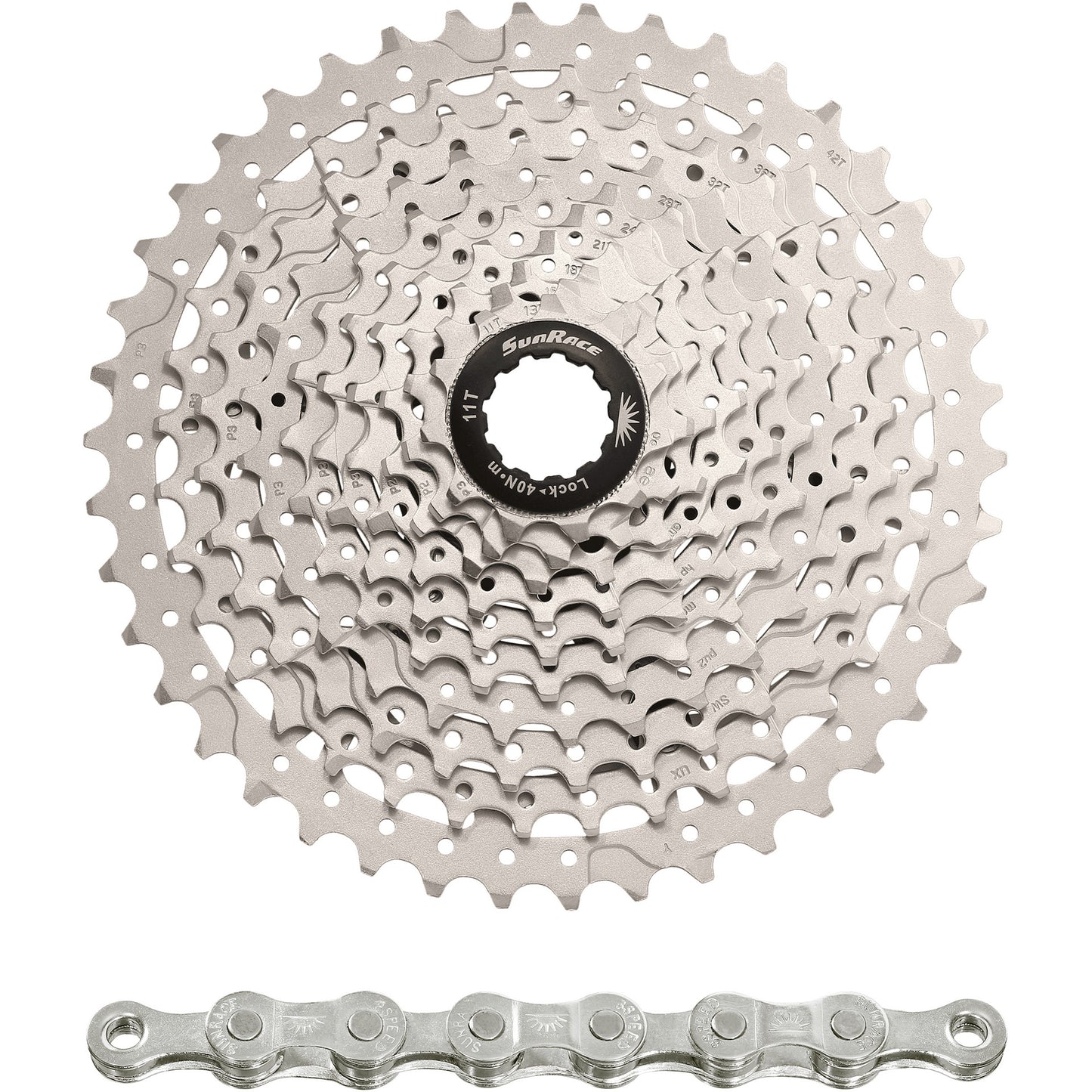 Spanninga sunrace cassette csms3 10v 11-42t metallic (10st)