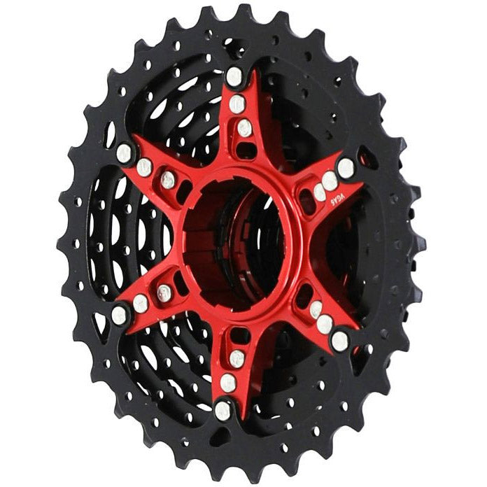 Sunrace cassette csrz800 12v 11-36t zwart rood