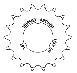 Sturmey-archer europa n.v. tandwiel 1 8 18t plat sa