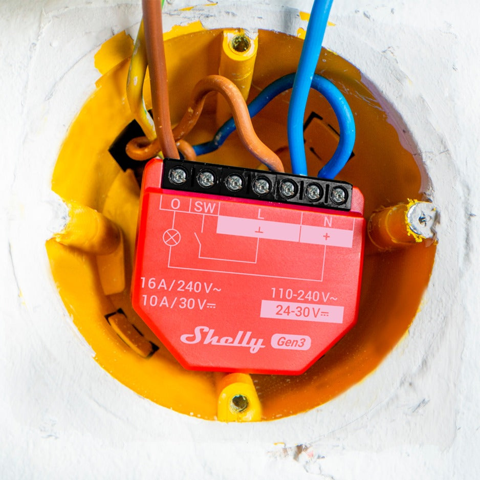 Shelly 1pm gen3 relais (rood, wifi, bluetooth)