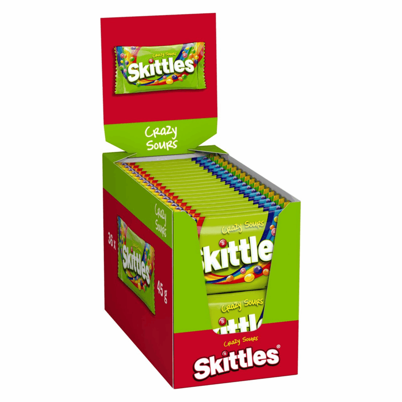 Skittles crazy sours zakje (36x 45gr)