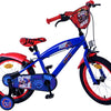 Sonic prime kinderfiets - jongens - 16 inch - blauw rood - twee handremmen