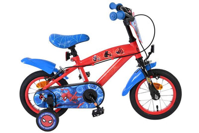 Spiderman spider-man kinderfiets - jongens - 12 inch - blauw rood - twee handremmen