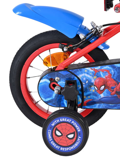 Spiderman spider-man kinderfiets - jongens - 12 inch - blauw rood - twee handremmen