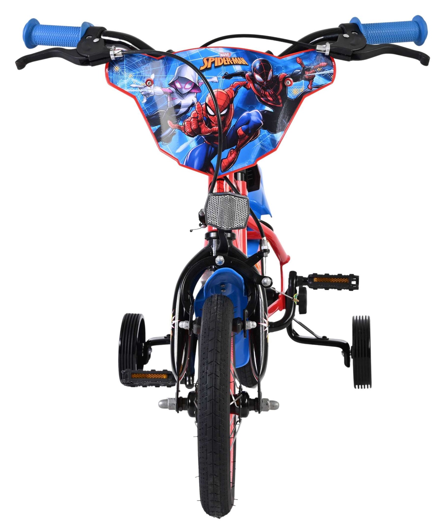 Spiderman spider-man kinderfiets - jongens - 12 inch - blauw rood - twee handremmen