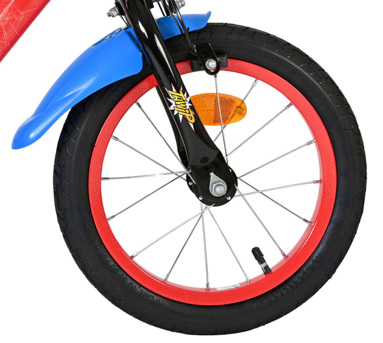 Spiderman marvel spider-man kinderfiets - jongens - 14 inch - rood blauw