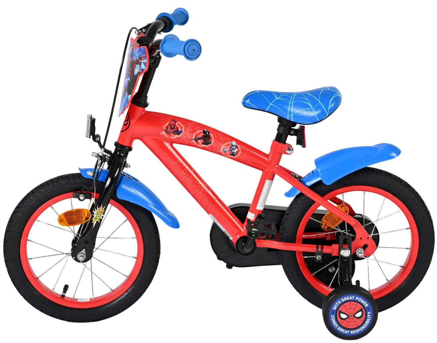Spiderman marvel spider-man kinderfiets - jongens - 14 inch - rood blauw
