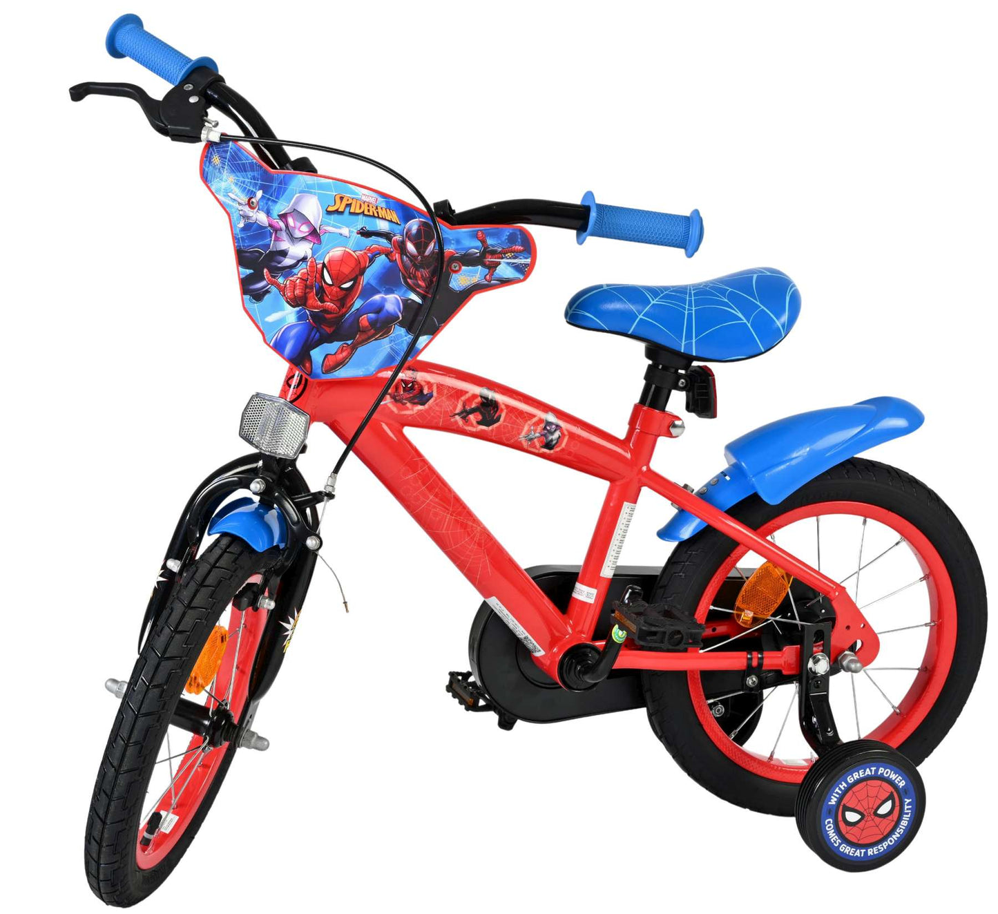 Spiderman marvel spider-man kinderfiets - jongens - 14 inch - rood blauw