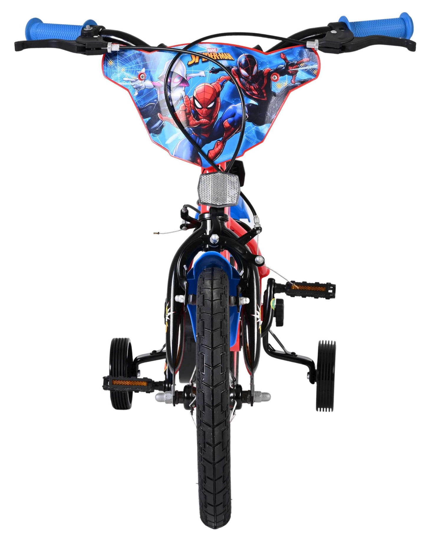 Spiderman spider-man kinderfiets - jongens - 14 inch - blauw rood - twee handremmen
