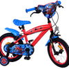 Spiderman ultimate spider-man kinderfiets - jongens - 14 inch - blauw rood - twee handremmen