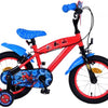 Spiderman ultimate spider-man kinderfiets - jongens - 14 inch - blauw rood - twee handremmen