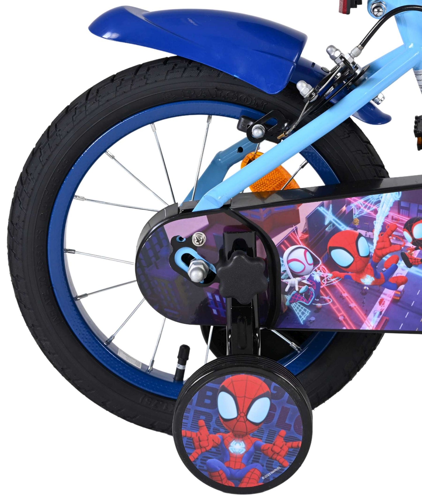 Spidey und seine tollen freunde spidey kinderfiets - jongens - 14 inch - blauw rood - twee handremmen