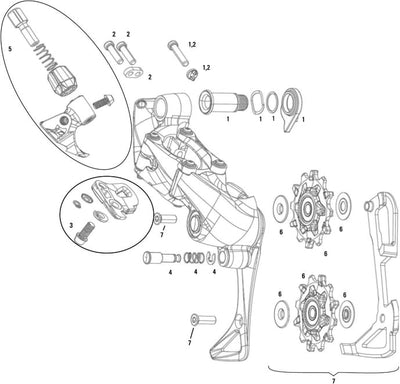 Sram achterderailleur force 1 rear derail. force 1 11-sp.,alu