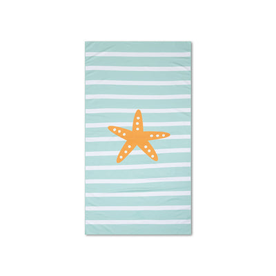 Stars | groen witte microvezel strandlaken 170 x 90 cm