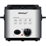 Steba df95f - minifriteuse fondue frituurpan (roestvrij staal zwart, 1,25 liter) - afbeelding 2