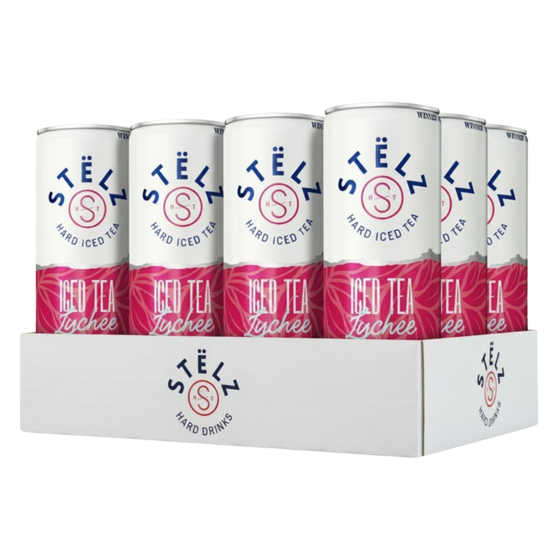 Stelz hard iced tea lychee blik (12x25 cl)