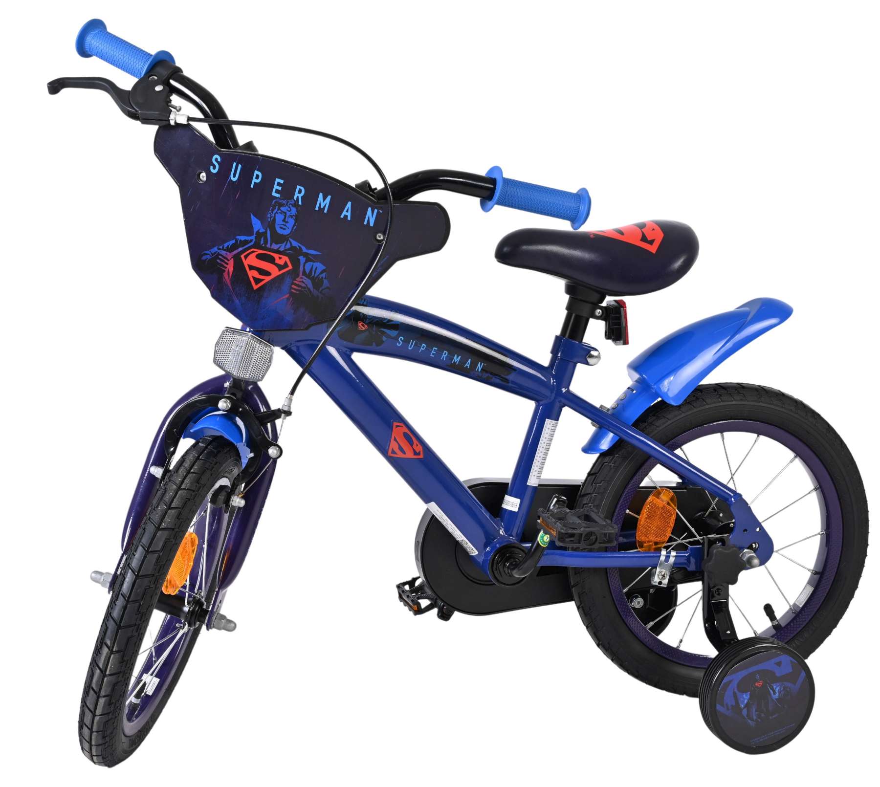 Volare superman kinderfiets - jongens - 14 inch - blauw