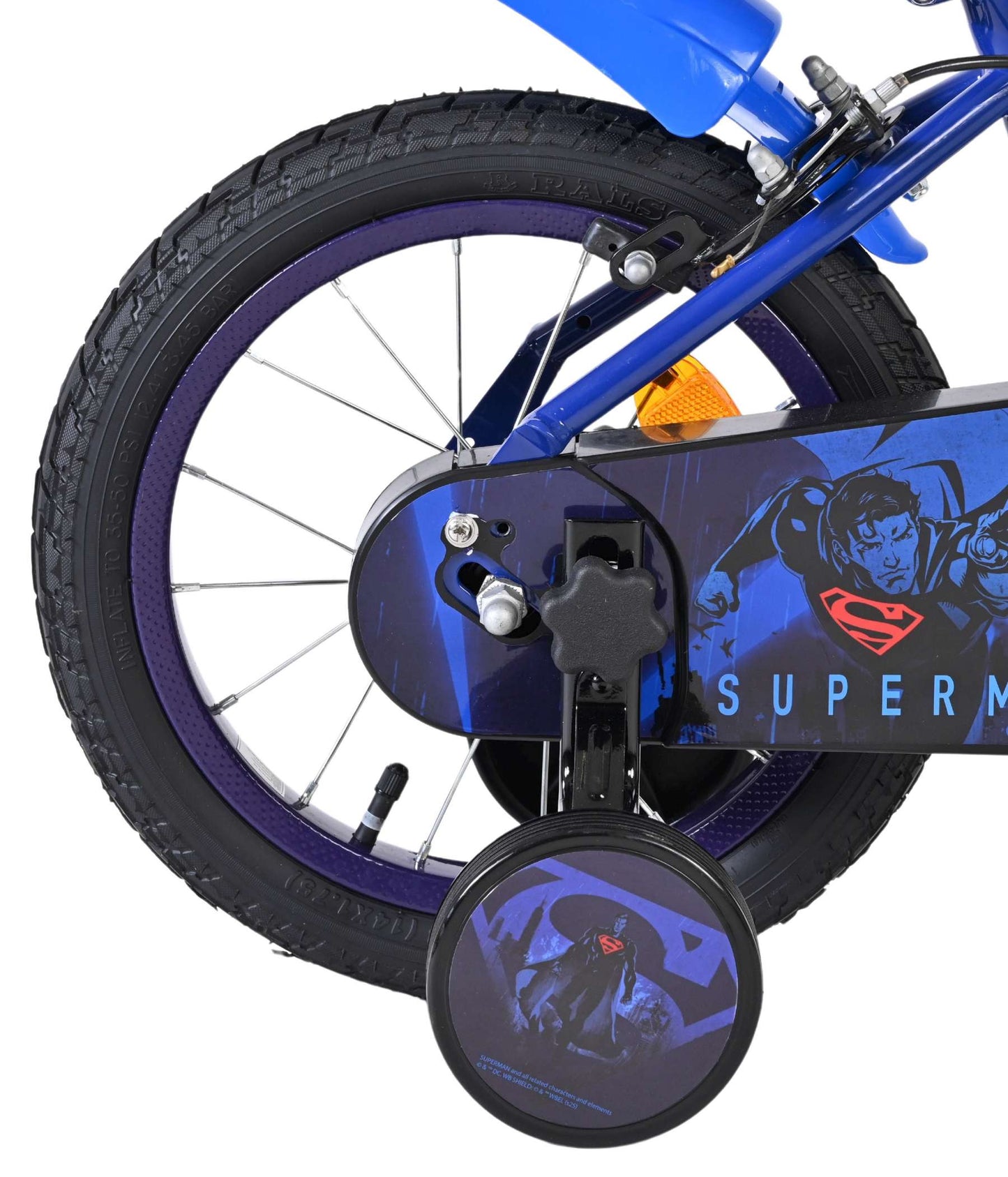 Superman kinderfiets - jongens - 14 inch - blauw - twee handremmen