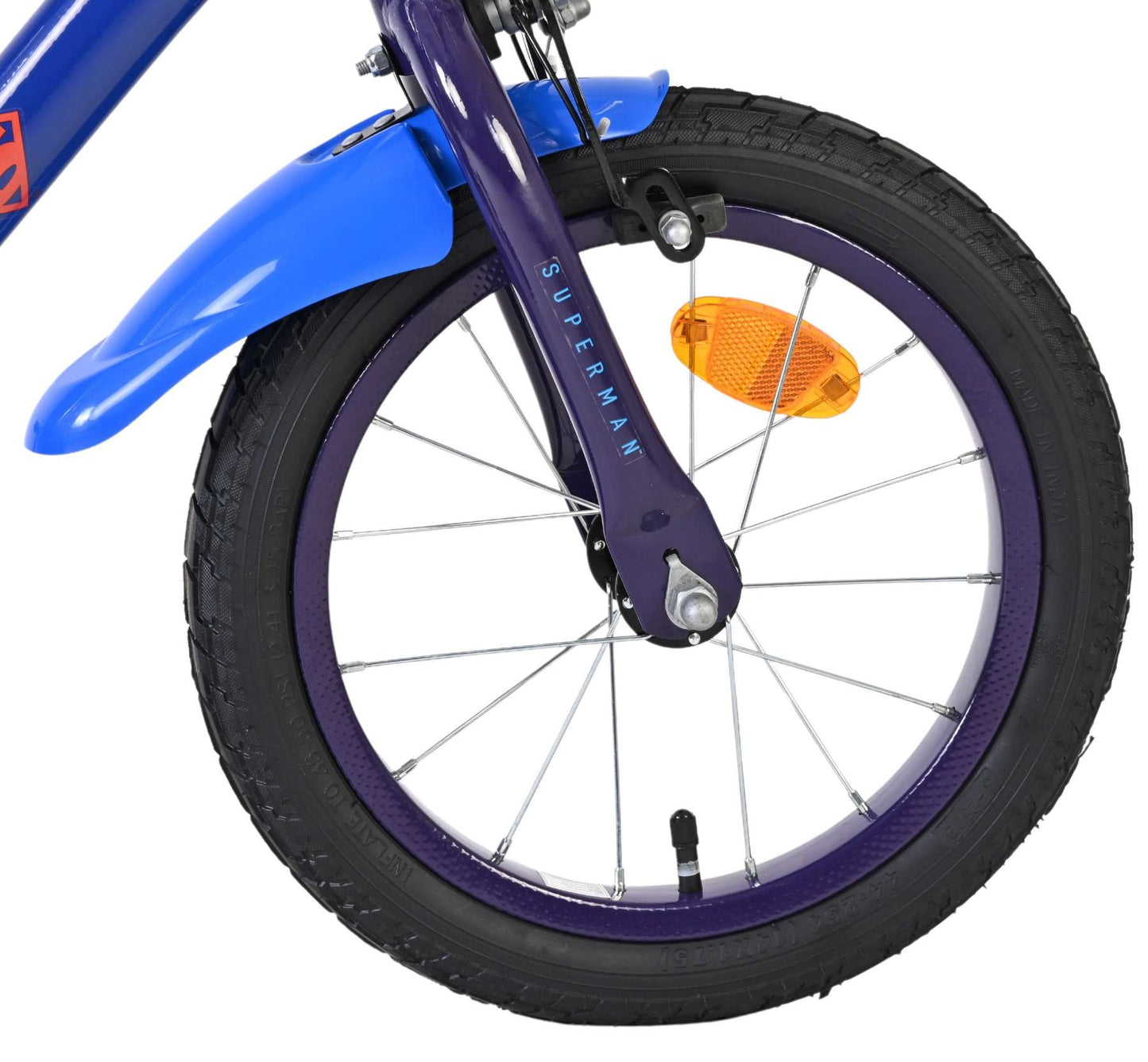 Superman kinderfiets - jongens - 14 inch - blauw - twee handremmen