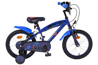 Superman kinderfiets - jongens - 16 inch - blauw - twee handremmen