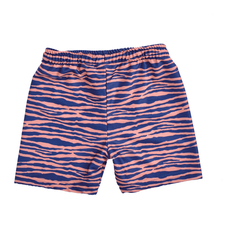 Vibrant stripes | blauw oranje uv zwemboxer jongens
