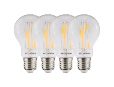 Sylvania ledlamp - e27 - 806 lm - bol - helder - filament - 4 stuks
