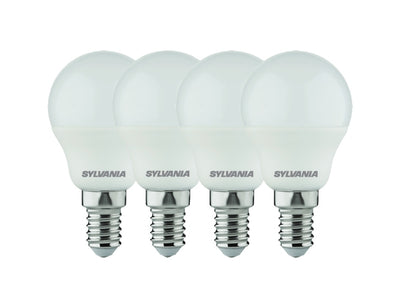 Sylvania ledlamp - e14 - 470 lm - kogel - mat - 4 stuks