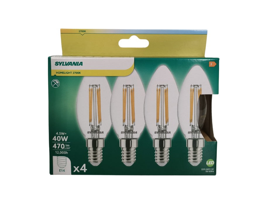 Sylvania Ledlamp E14 470 lm kaars Helder 4 stuks