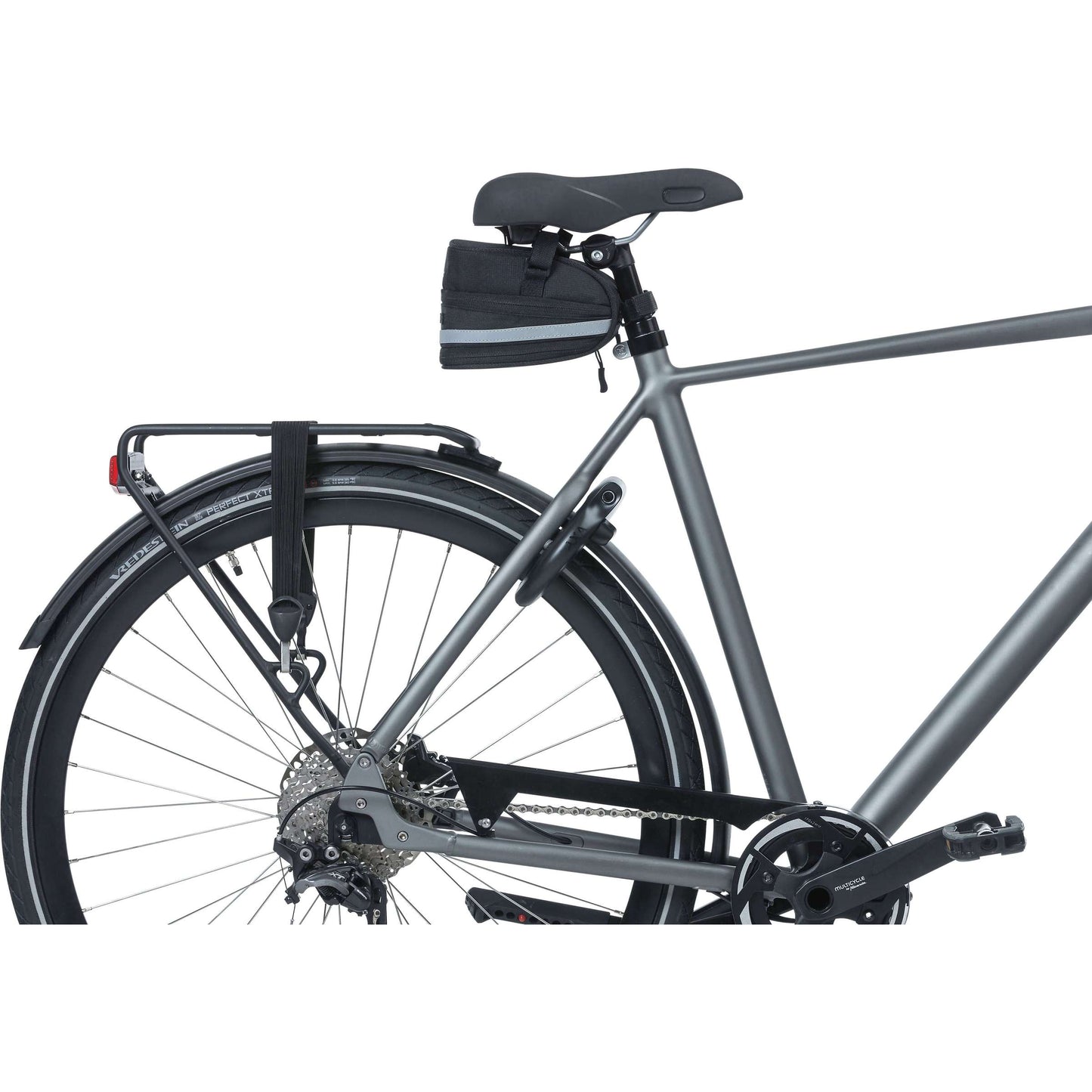 Basil Mada Zadeltas - Compact, zwart, 1L, klittenband, fietsaccessoire