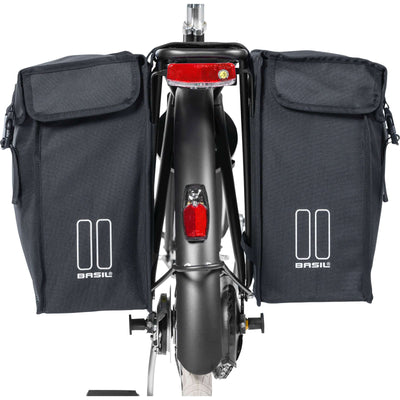 Basil Mara XXL dubbele fietstas - 47L - Dames Herens - Stad City - Zwart