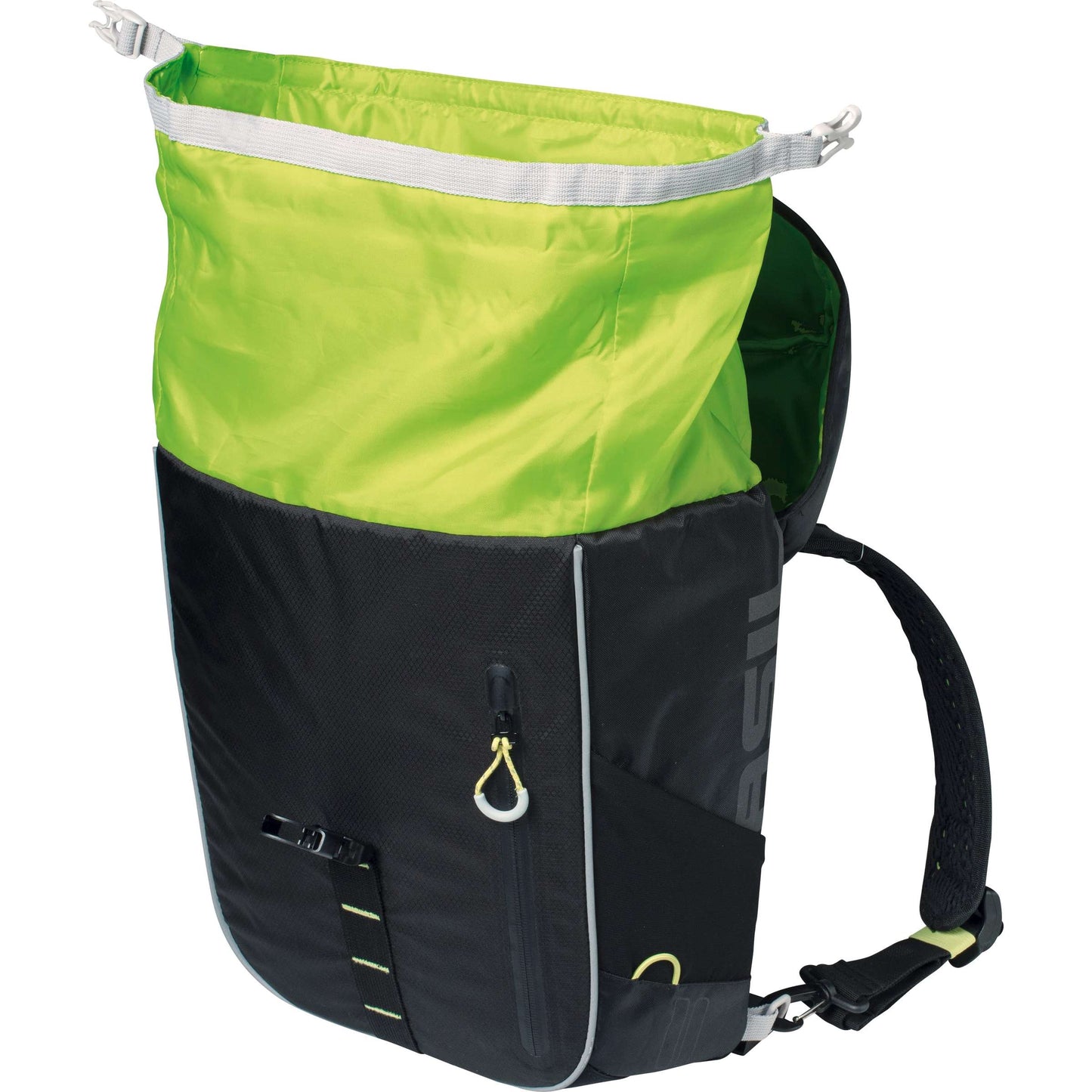 Basil Miles Daypack - sportieve fietstas - unisex - zwart lime