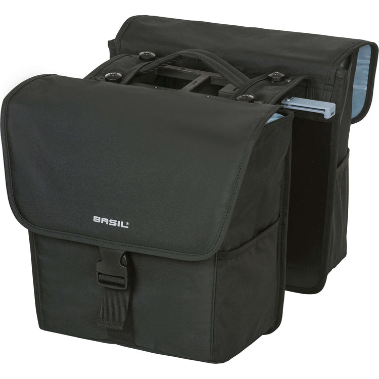 Basil tas go mik 2.0 dubbel zwart | 32l