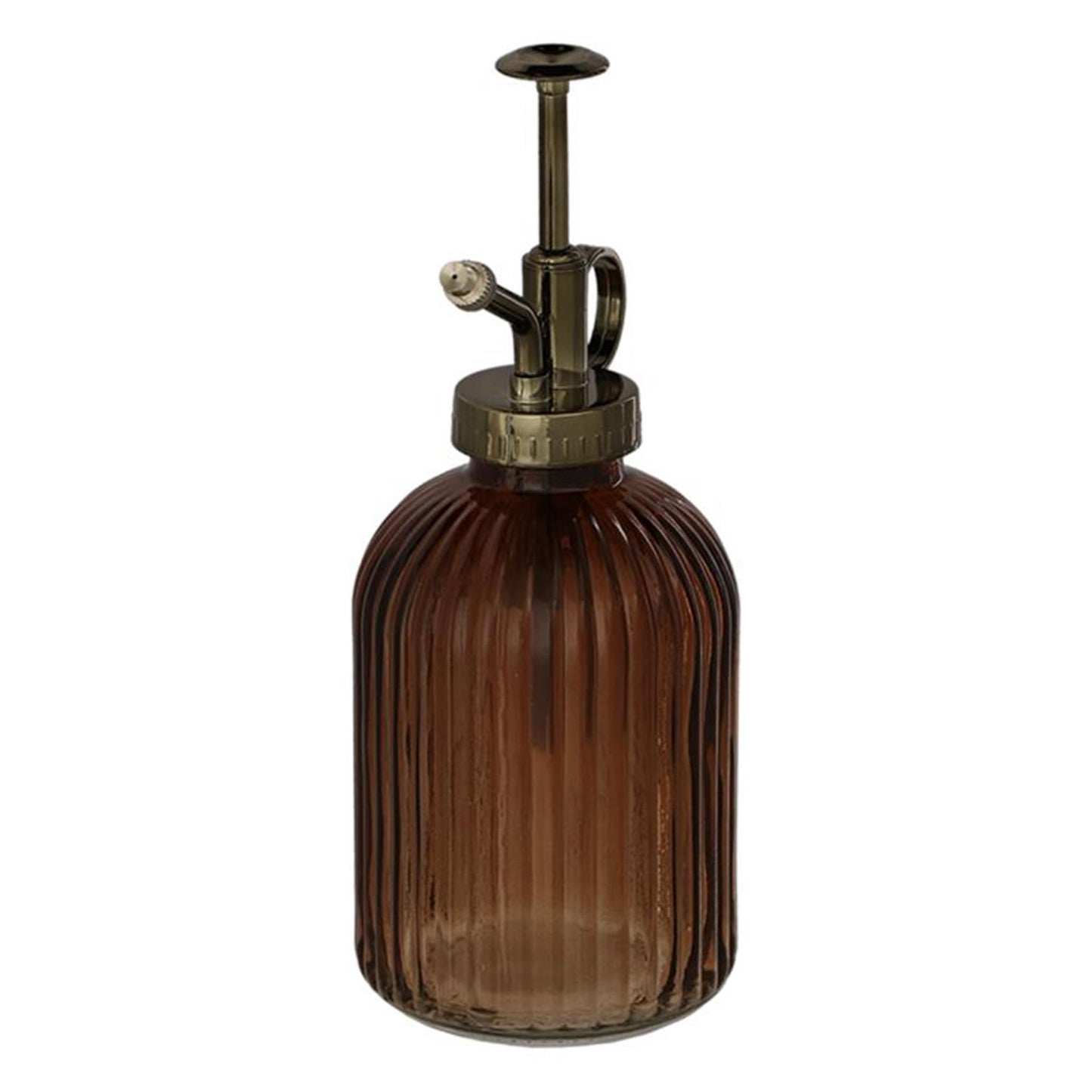 Esschert design plantensproeier glas geribbeld bruin of grijs l8 x d7,6 x h19,2cm