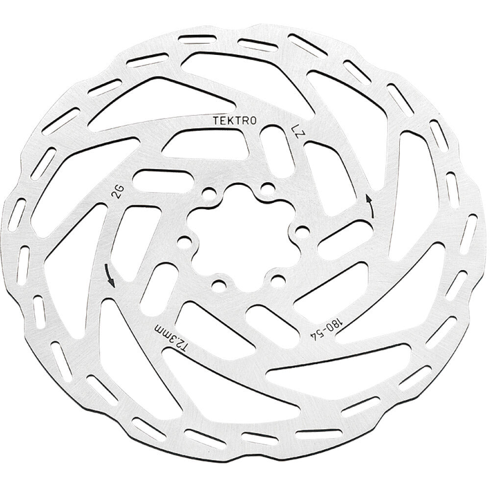Tektro schijfrem rotor tr180-54 ø180x2,3mm, zilver